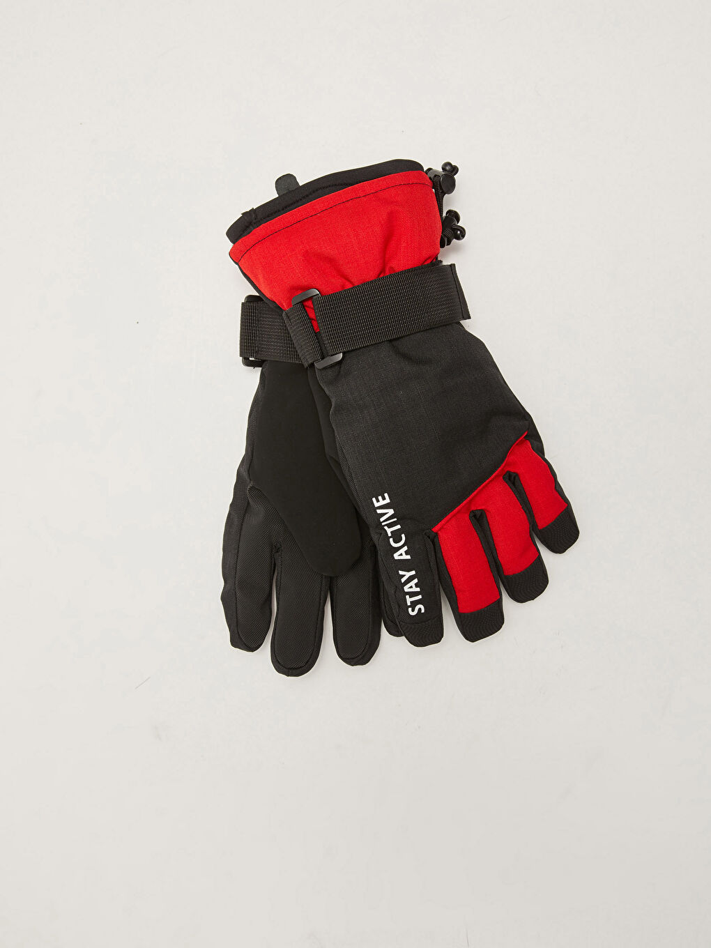 Siyah Yazı Baskılı Erkek Kar Eldiveni-1