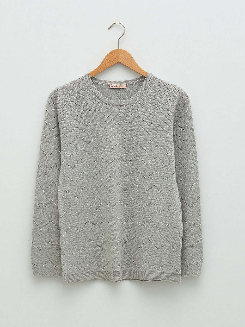 LCW Grace Crew Neck Self Patterned Long Sleeve Women's Knitwear Sweater -W1DK69Z8-DD0