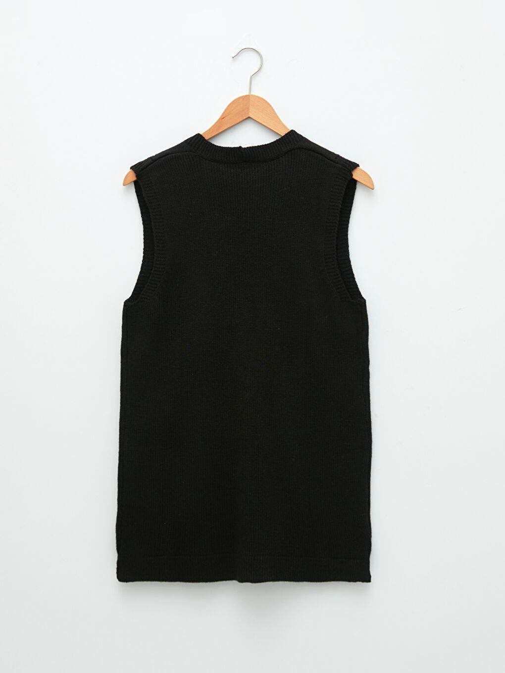 LCW Grace V Neck Self Patterned Pocket Detailed Women's Knitwear Vest -W1DK73Z8-CVL