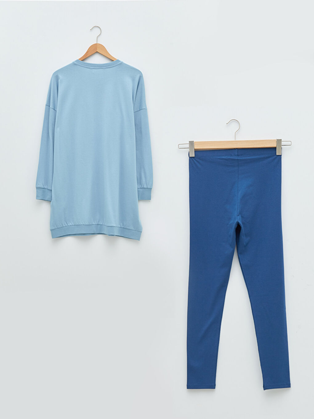 Ensemble de pyjama à manches longues imprimé à col rond pour femmes-7