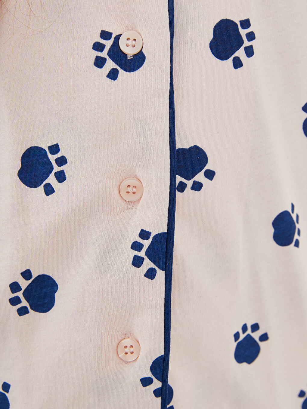LCW DREAM Shirt Collar Patterned Long Sleeve Women's Cotton Pajamas Set -W1DK82Z8-LSZ