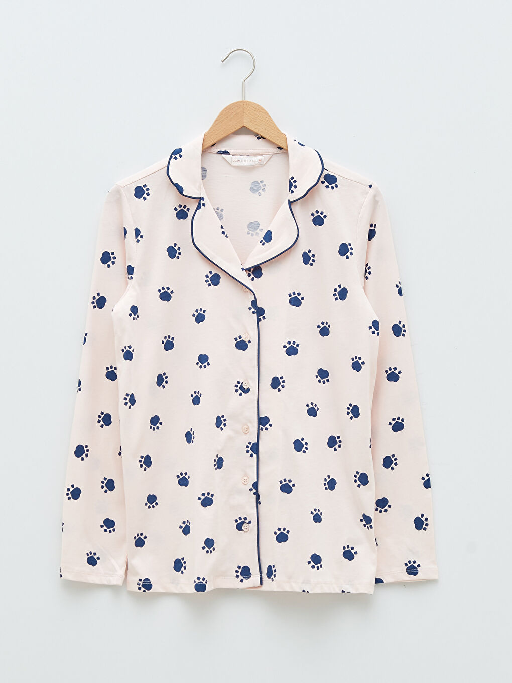 LCW DREAM Shirt Collar Patterned Long Sleeve Women's Cotton Pajamas Set -W1DK82Z8-LSZ