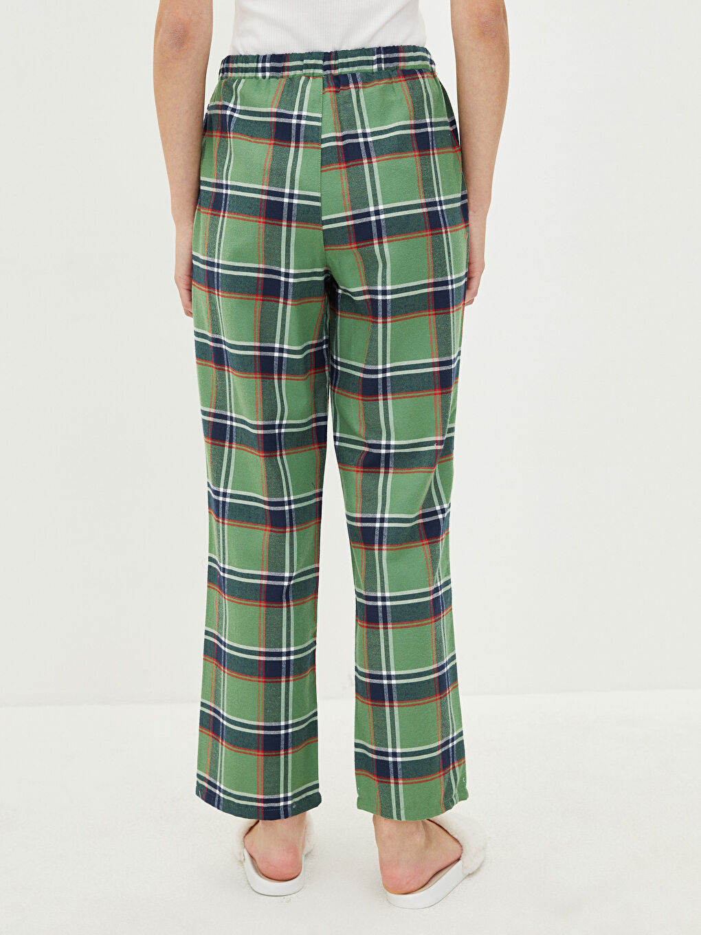 Elasticated Waist Plaid Women's Pyjama Bottoms -W1DK87Z8-LM7