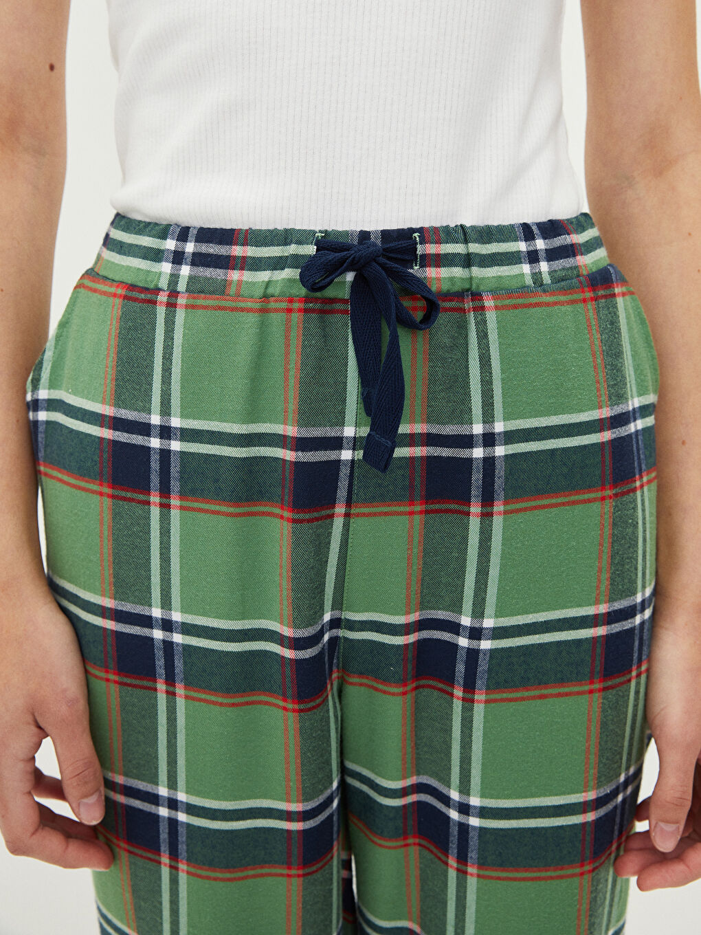 Elasticated Waist Plaid Women's Pyjama Bottoms -W1DK87Z8-LM7