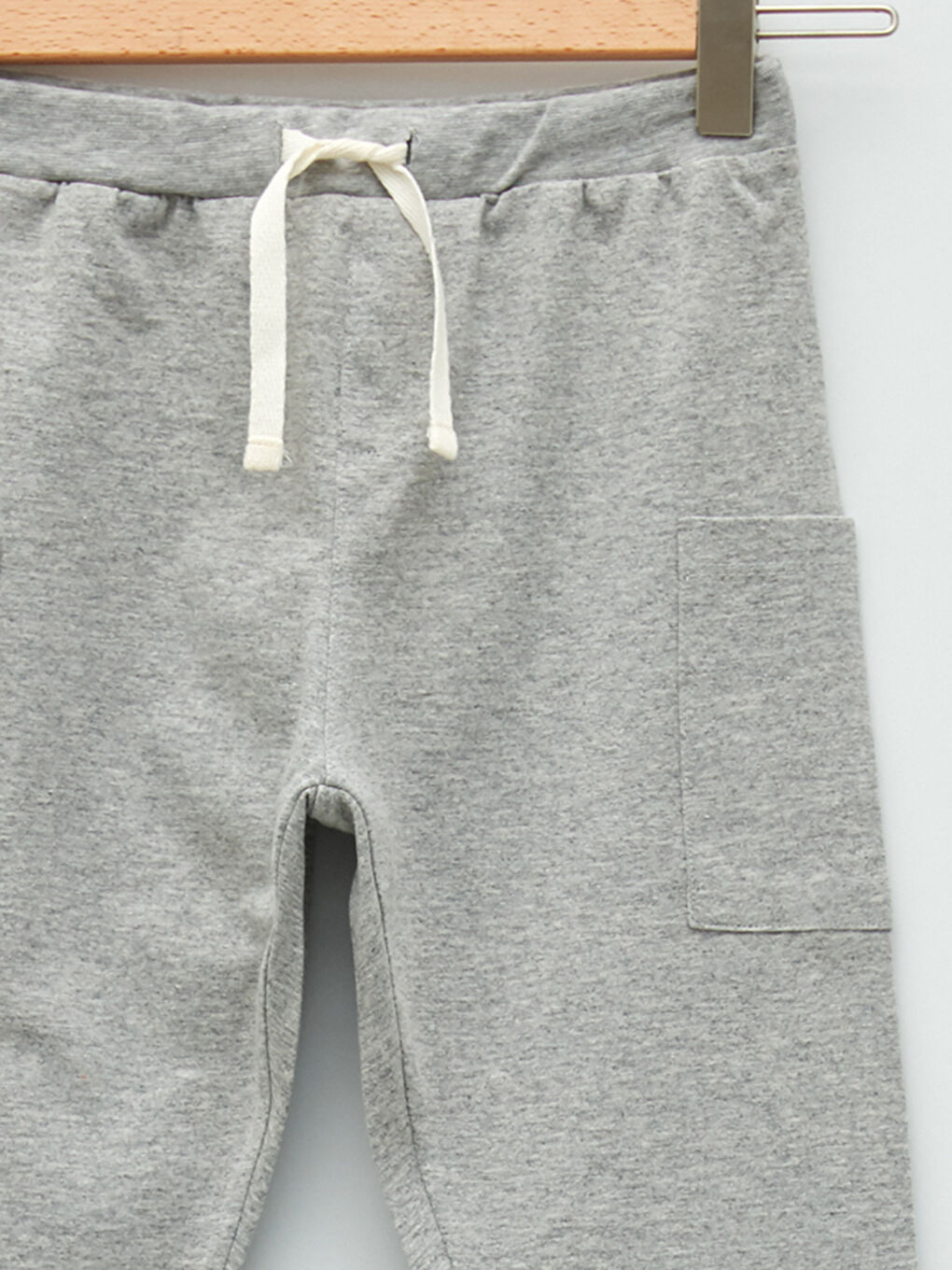Gri Beli Lastikli Basic Erkek Bebek Pantolon-2