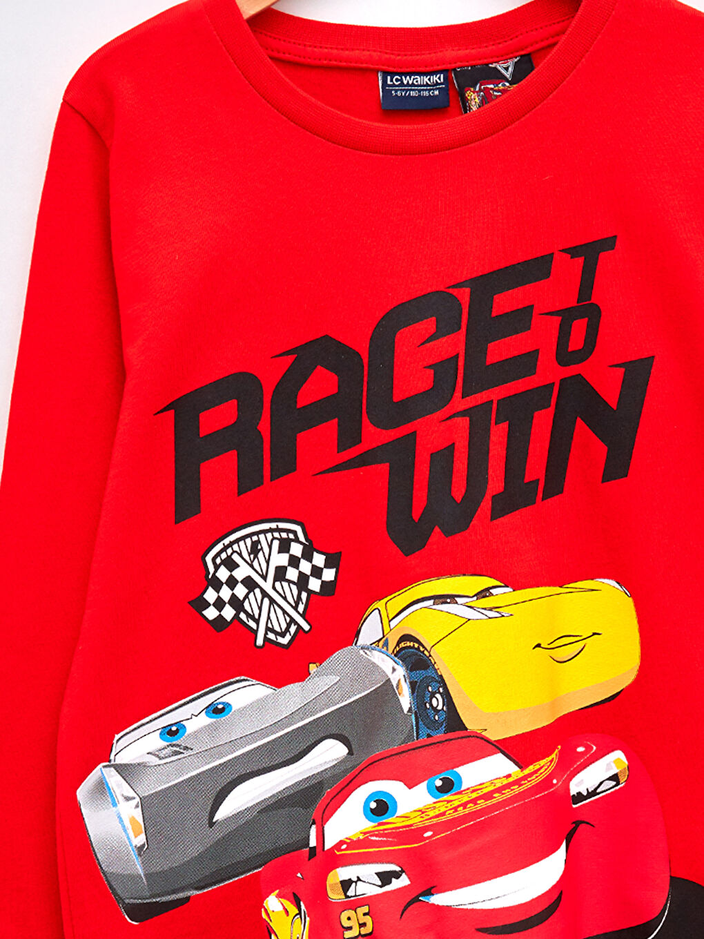 Crew Neck Cars Printed Long Sleeve Boys Sweatshirt-2