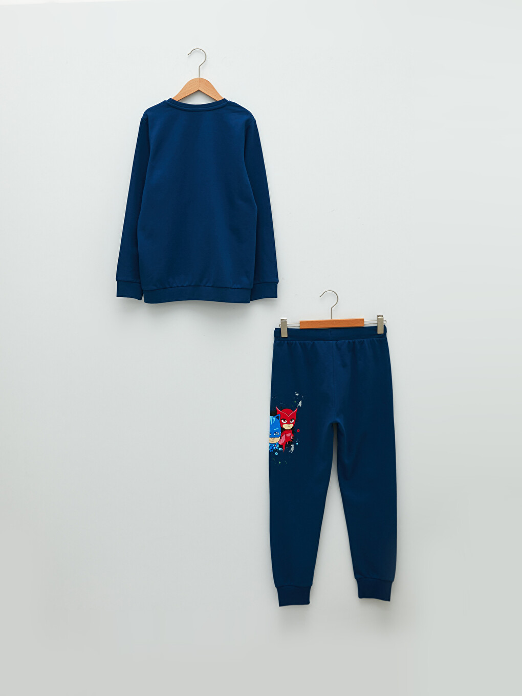 Bisiklet Yaka Pijamaskeliler Baskılı Uzun Kollu Erkek Çocuk Sweatshirt ve Eşofman Altı-1