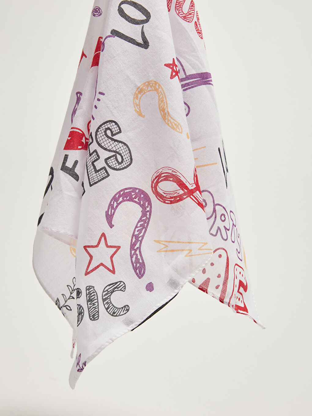 Beyaz Desenli Kadın Bandana-2
