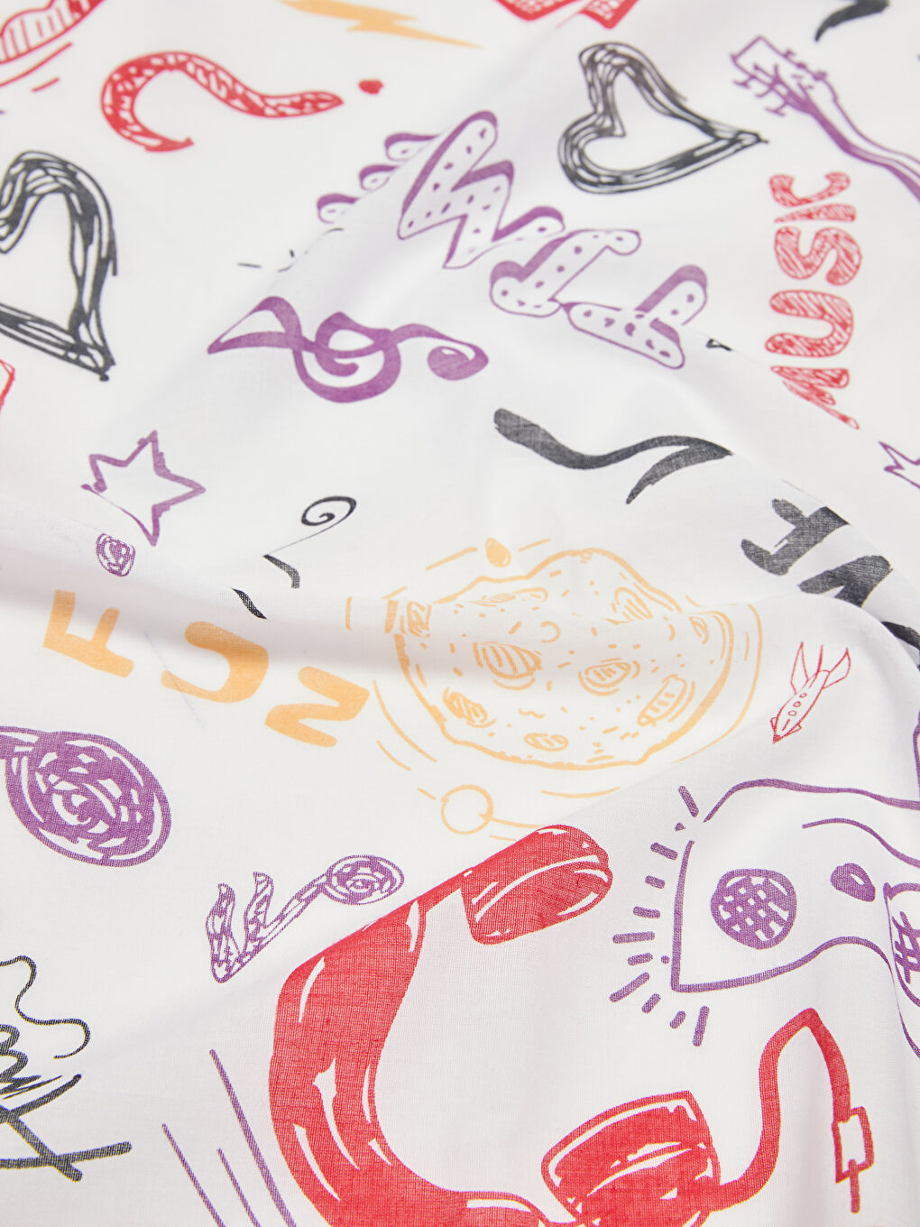 Beyaz Desenli Kadın Bandana-4