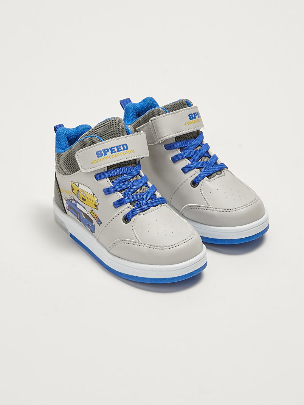 Printed Hook and Loop Luminous Boys Sports Shoes-1