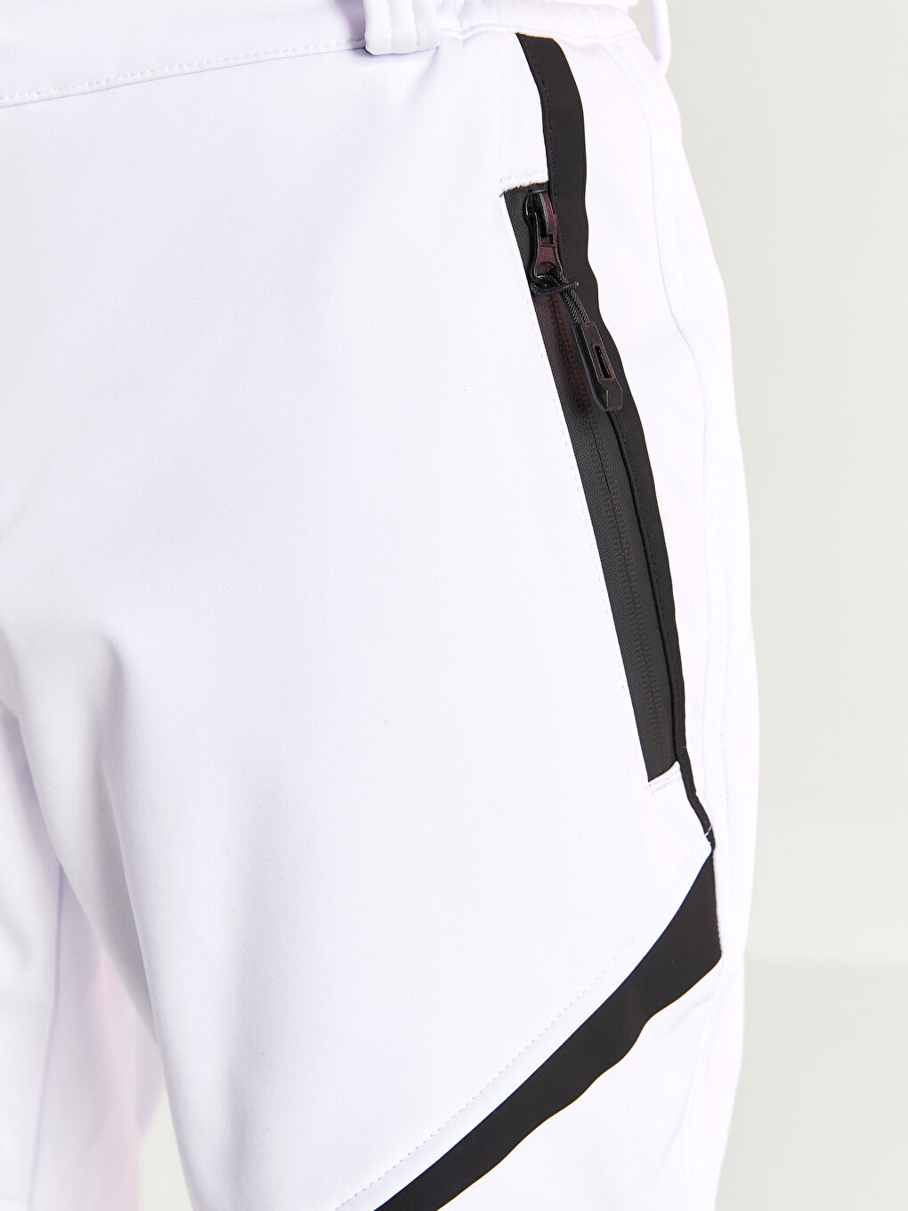 Beyaz Rahat Kalıp Erkek Kayak Pantolonu-4