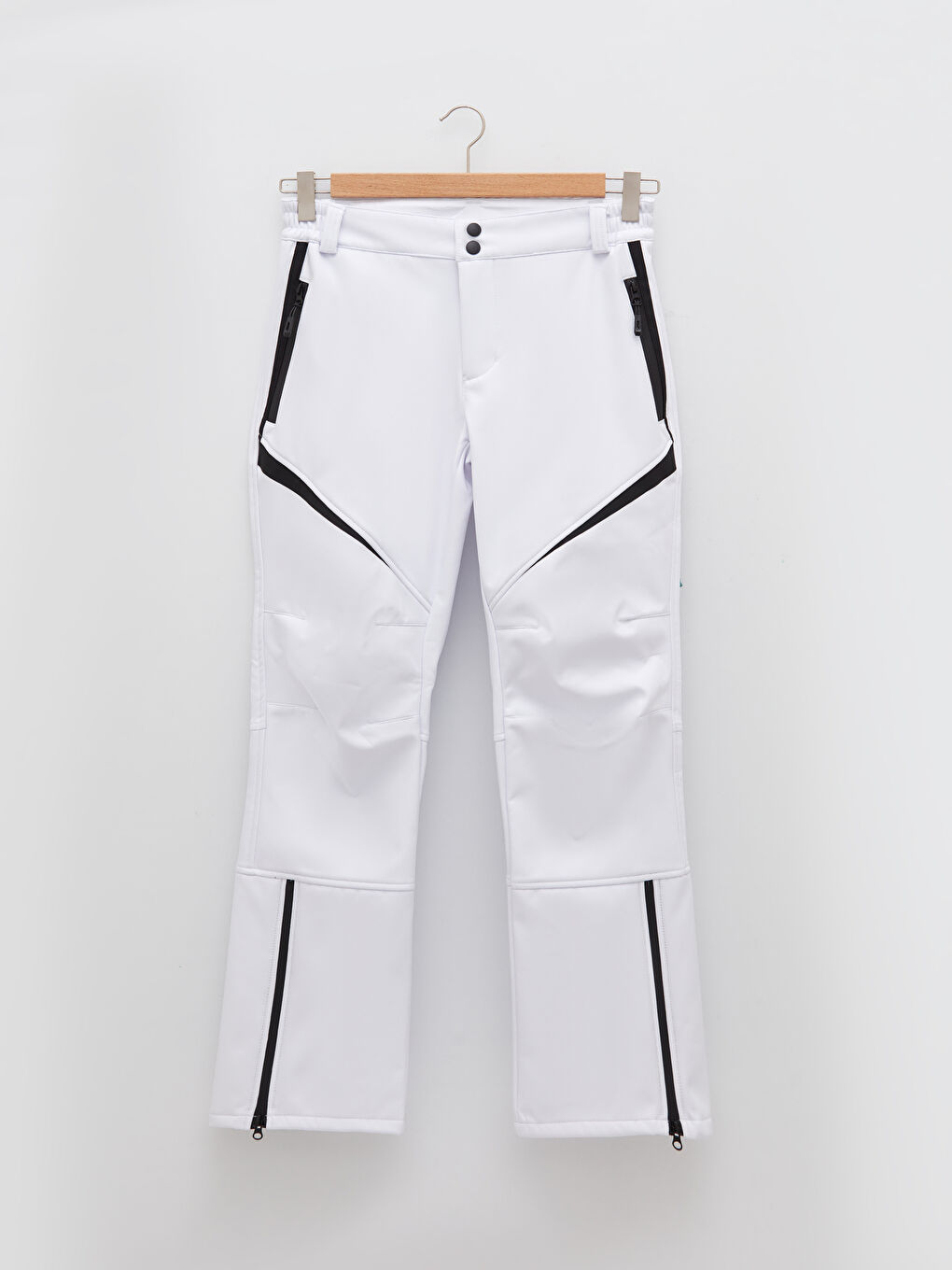 Beyaz Rahat Kalıp Erkek Kayak Pantolonu-7