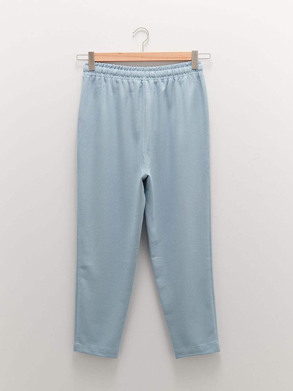 Pantalon Gabardine pour Femmes avec Taille Élastique, Coupe Droite et Poches Détail-5