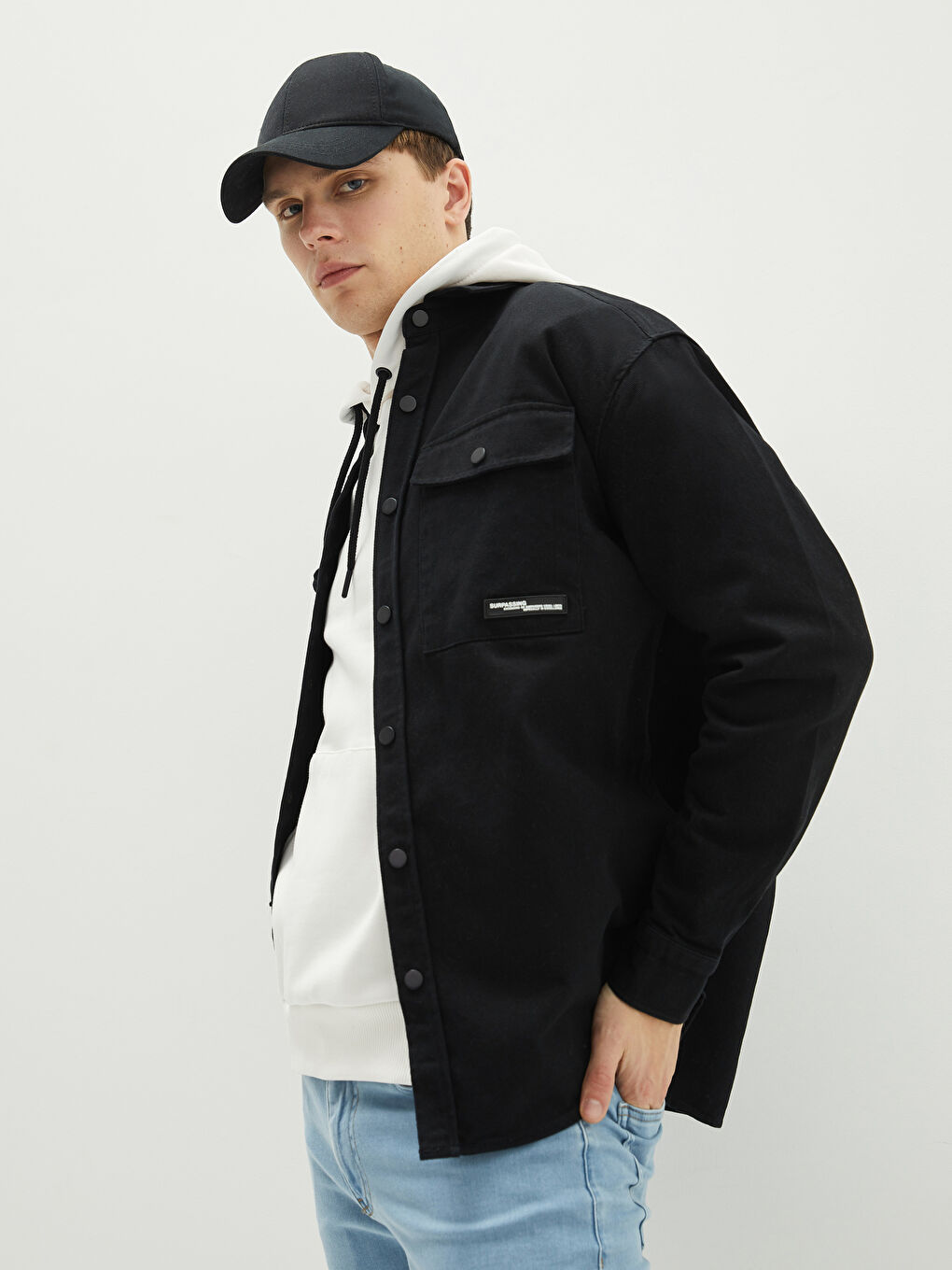 Regular Fit Long Sleeve Men's Shirt Jacket