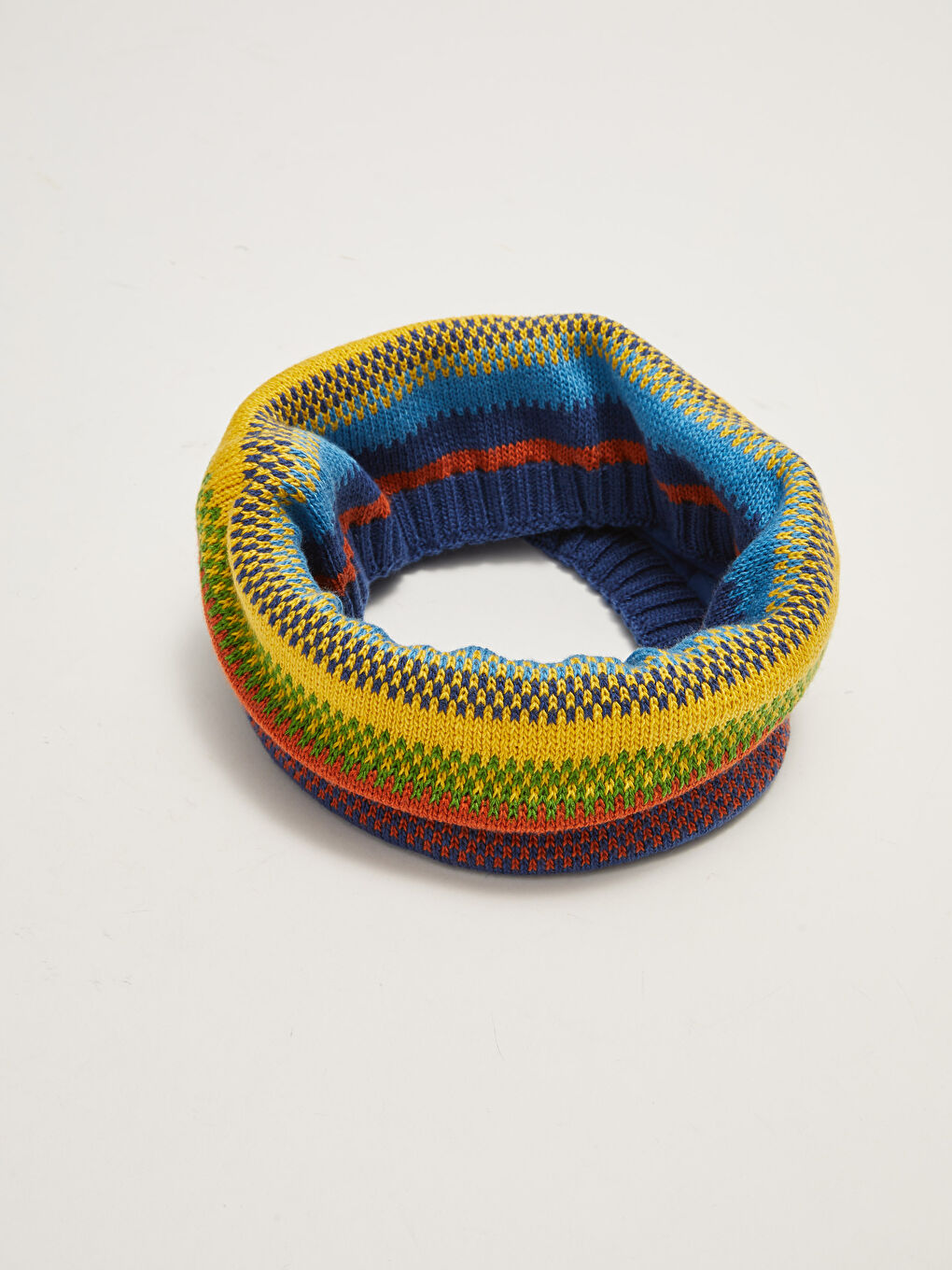 Boy Color Block Knit Beanie Gloves and Snood-7