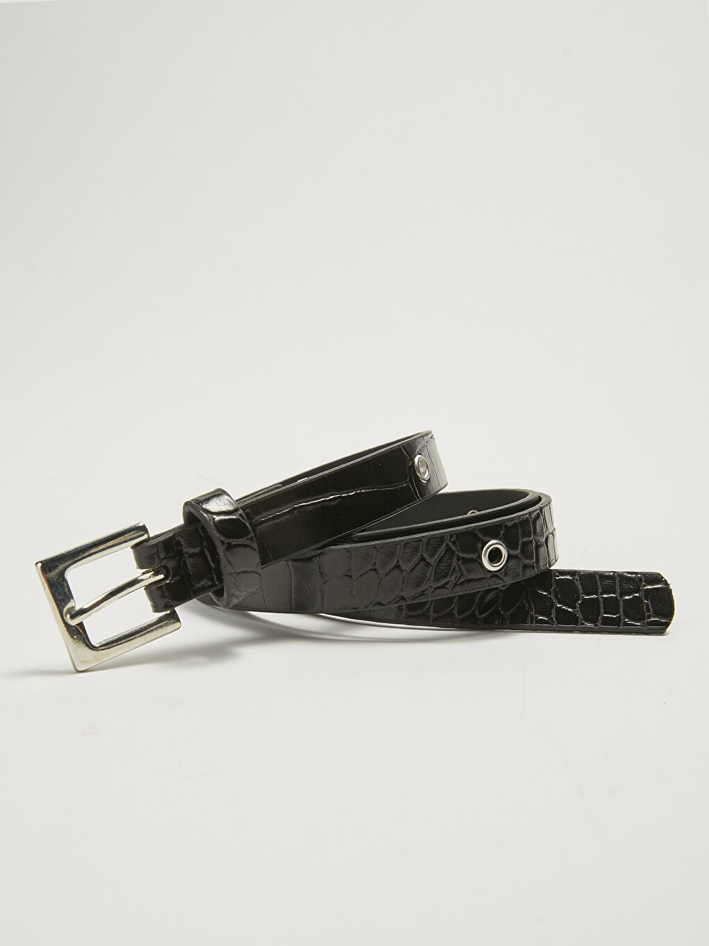 Leather Look Eyelet Detailed Women's Belt-1