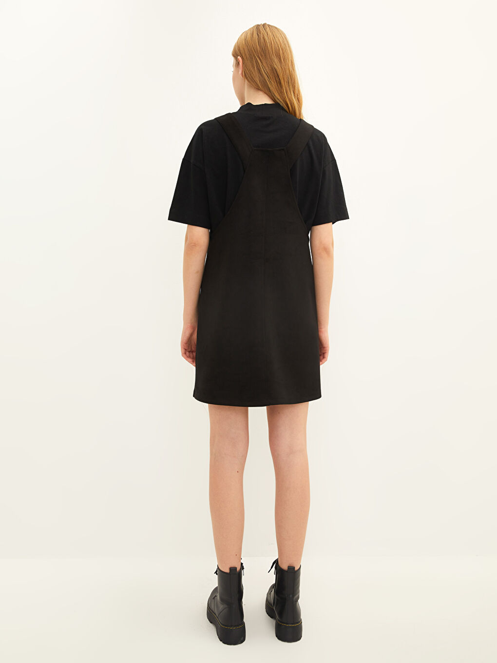 U-Ausschnitt Kleid für Damen mit Trägern und Taschen-4