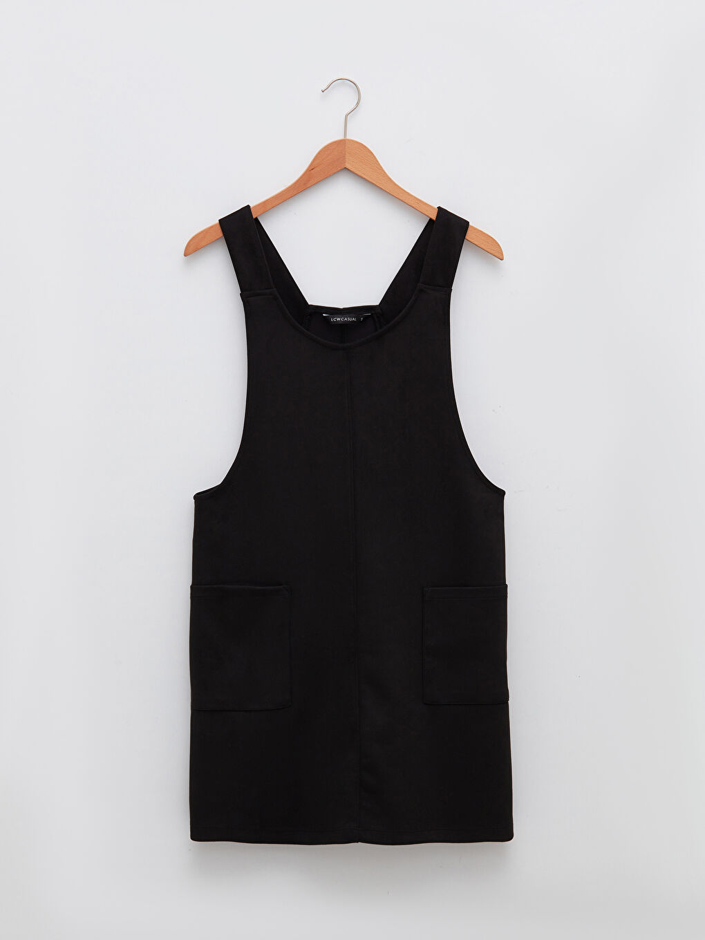 U-Ausschnitt Kleid für Damen mit Trägern und Taschen-5