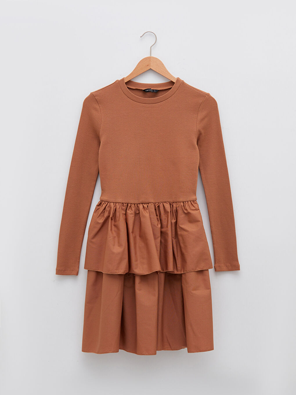 Robe Caraco Longue à Manches Longues et Col Rond pour Femmes-5