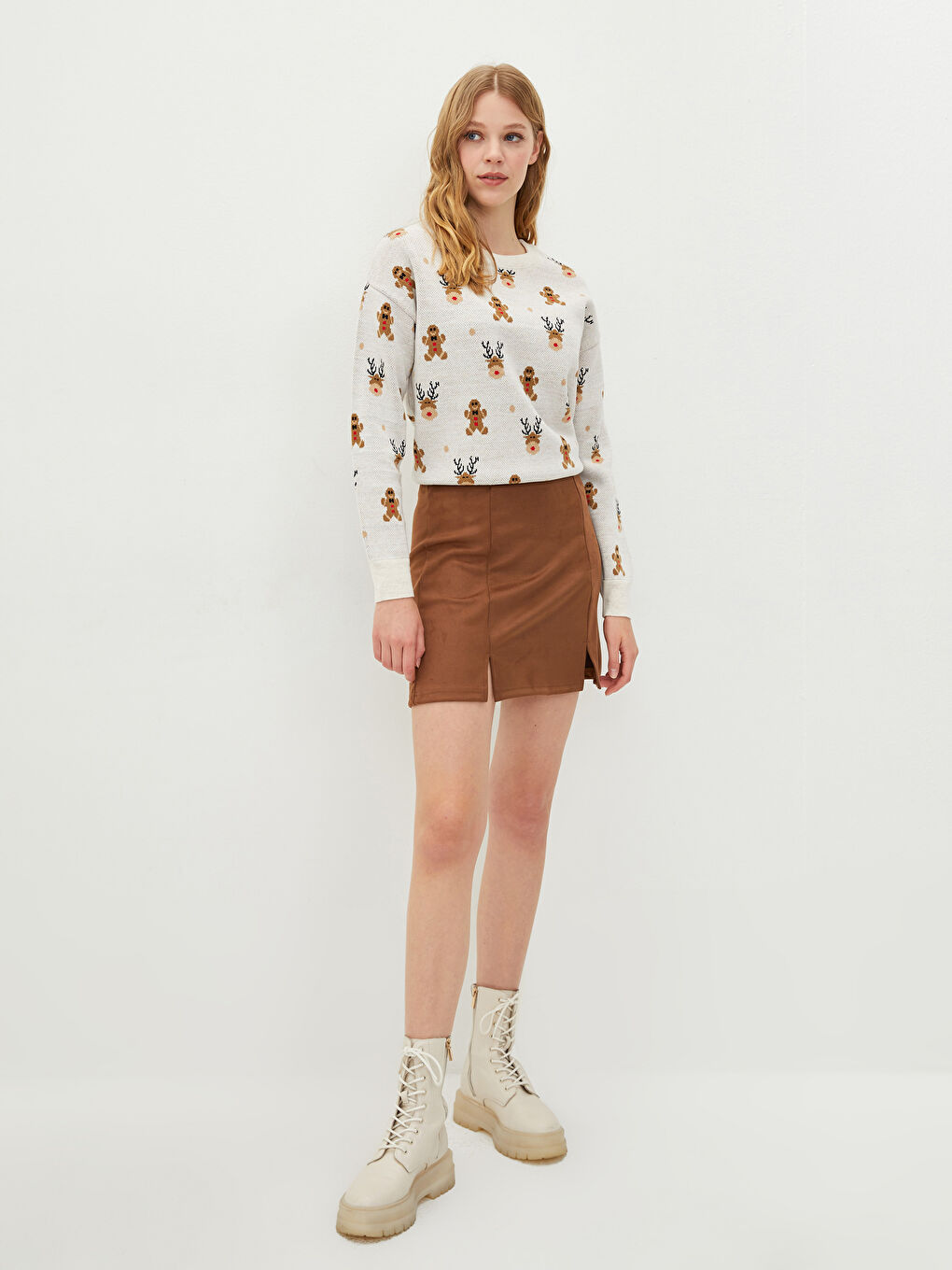 Fustă Mini Regular cu Fermoar în Talie pentru Femei