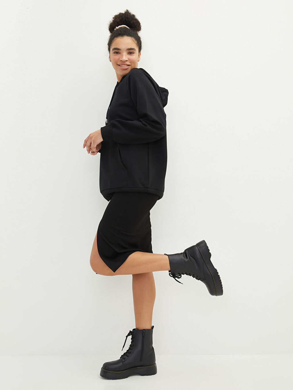LCW Vision Jupe Droite à Fente avec Taille Élastique pour Femmes-2