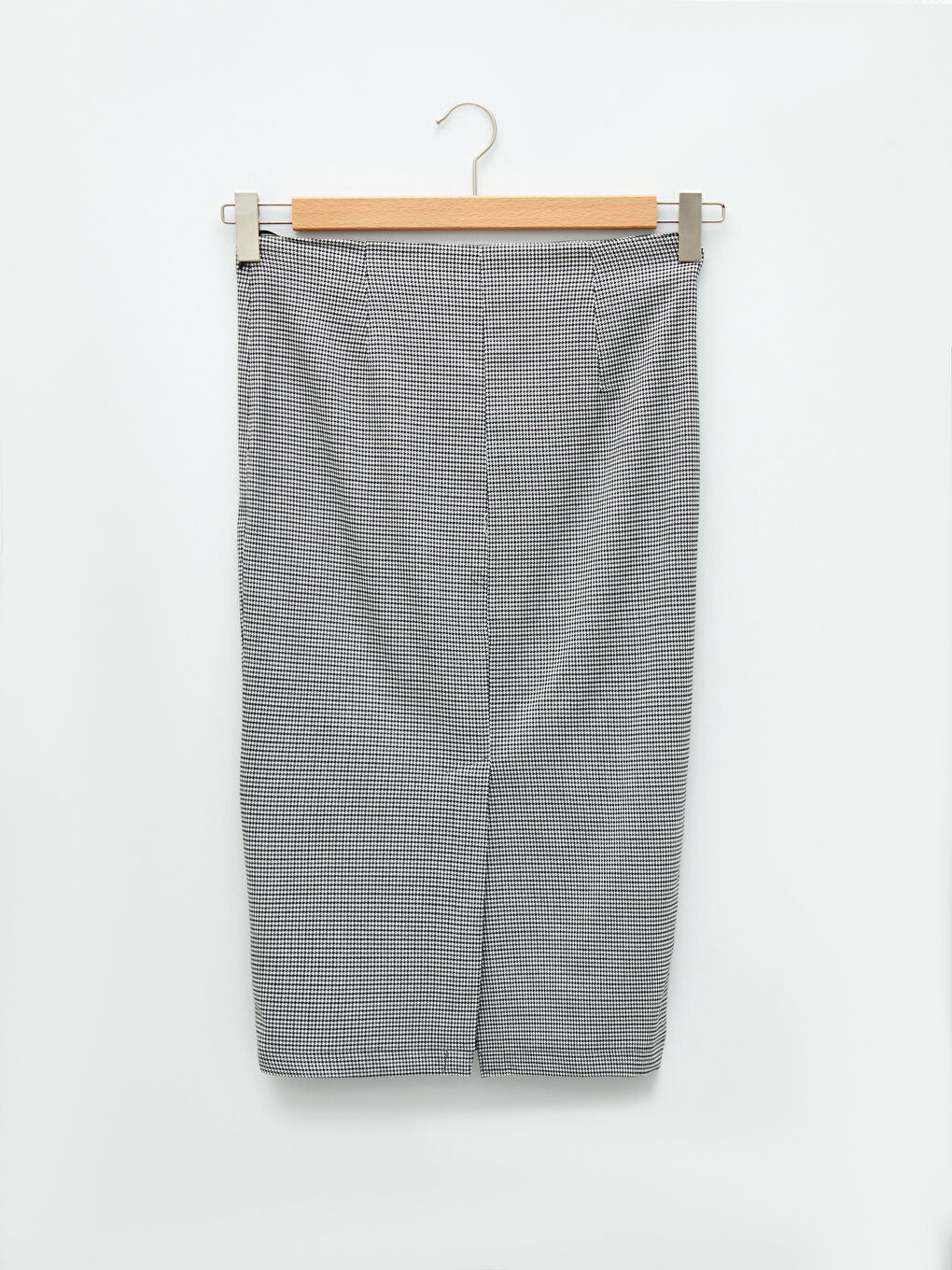 Siyah Standart Fit Ekose Kadın Etek-6