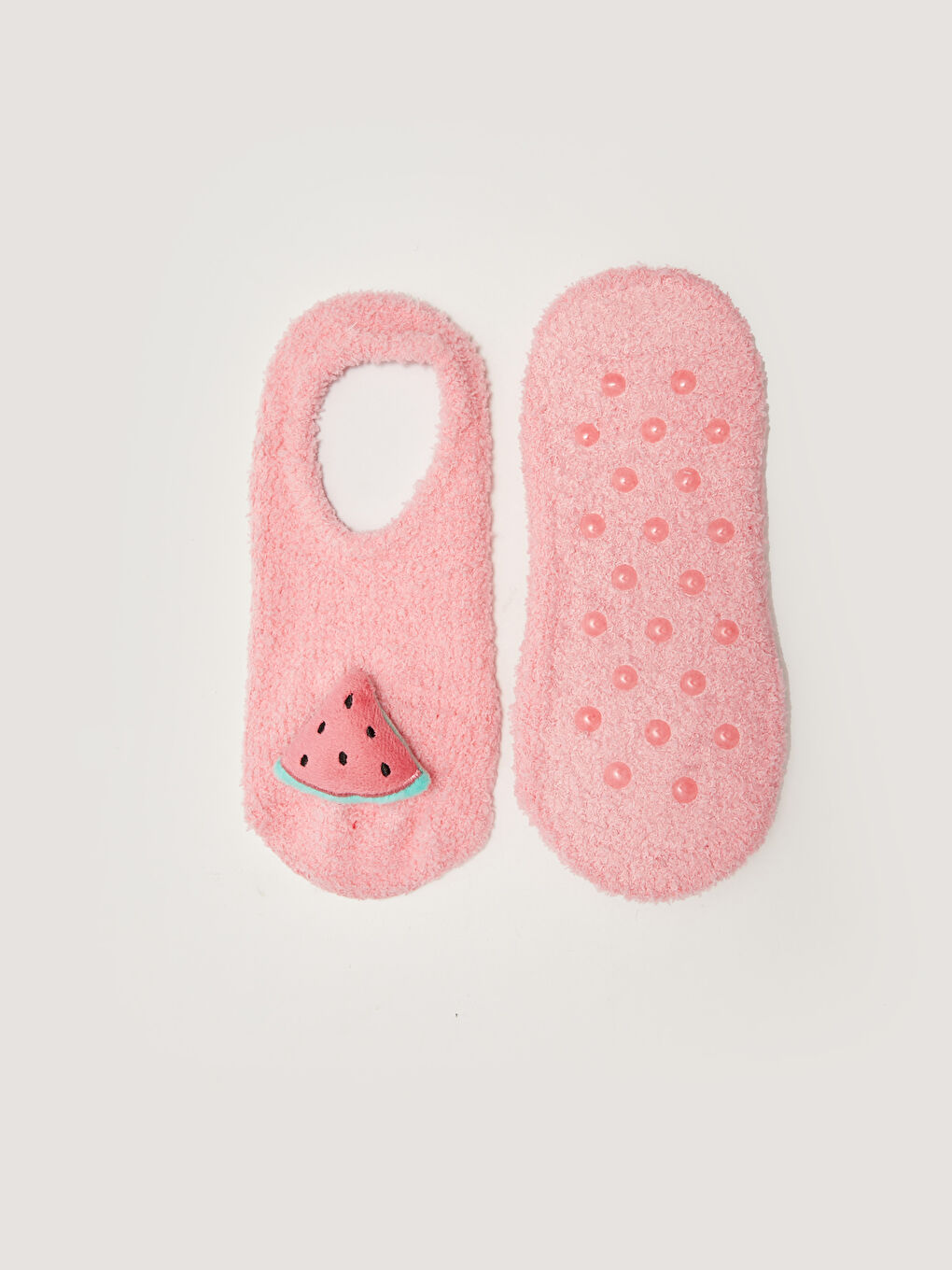 Chaussettes de Maison pour Femmes à Motif Pastèque 3D et Semelle Antidérapante-1