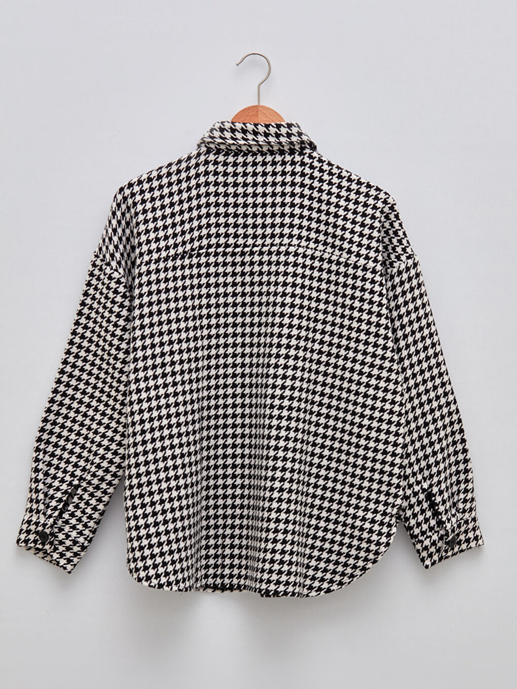 Front Button Closure Crowbar Patterned Long Sleeve Women's Shirt Jacket-6