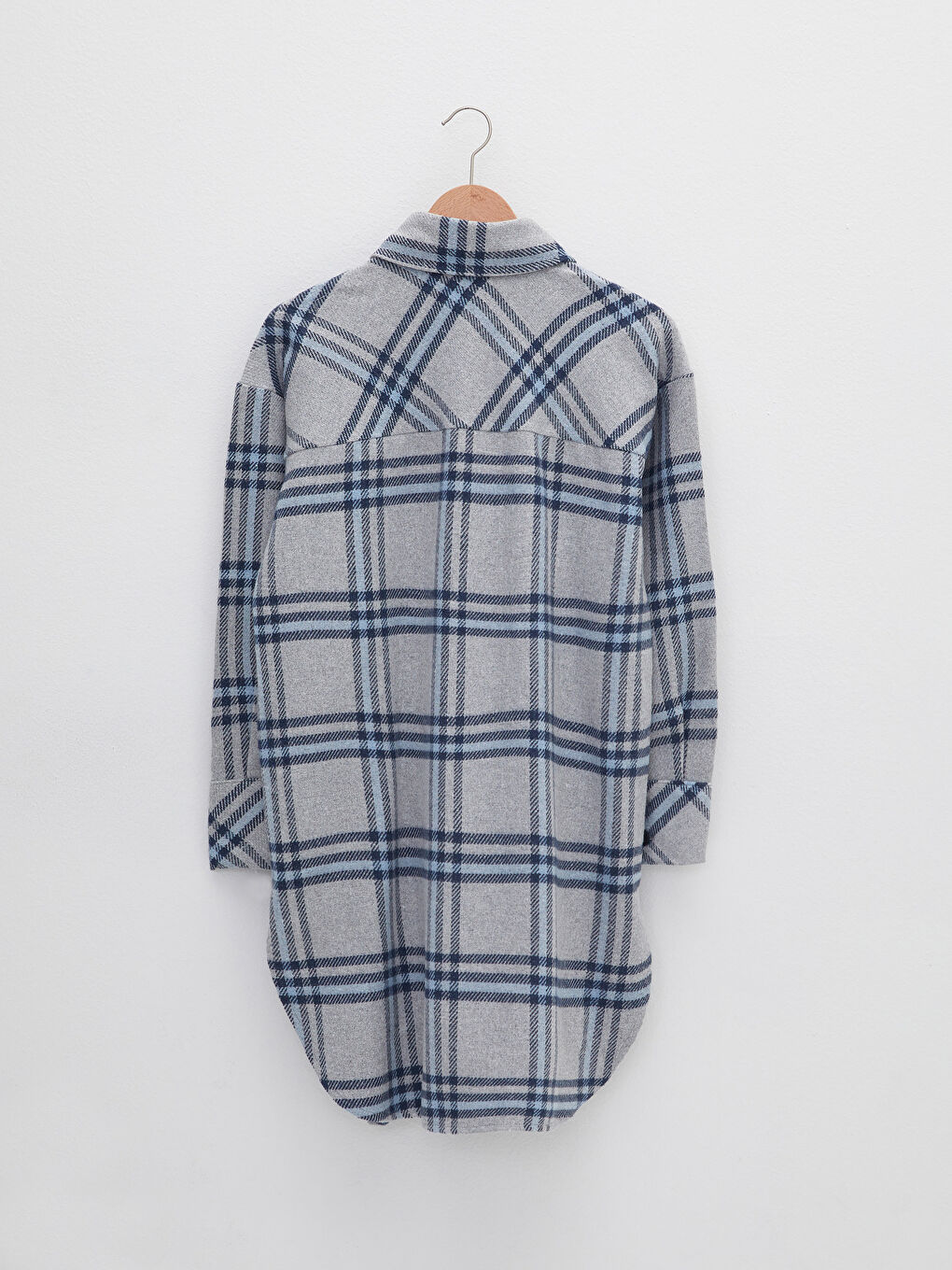 LCW Vision Shirt Collar Plaid Pocket Detailed Long Sleeve Women's Shirt Jacket -W1DO93Z8-LN6