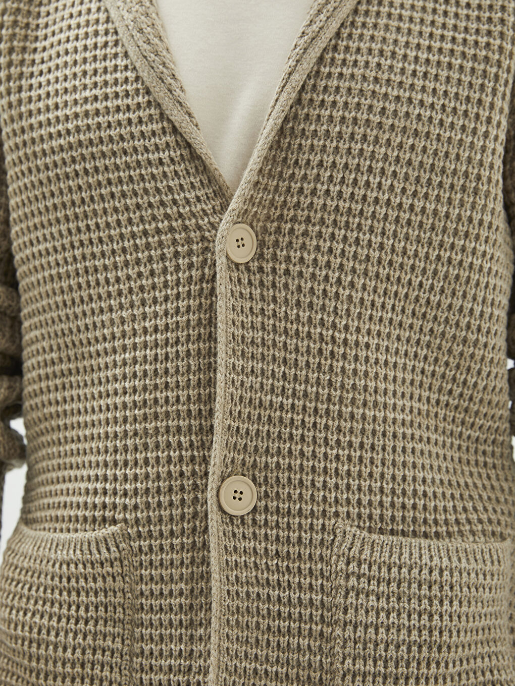 كارديجان تريكو بياقة شال رفيع للرجال-3