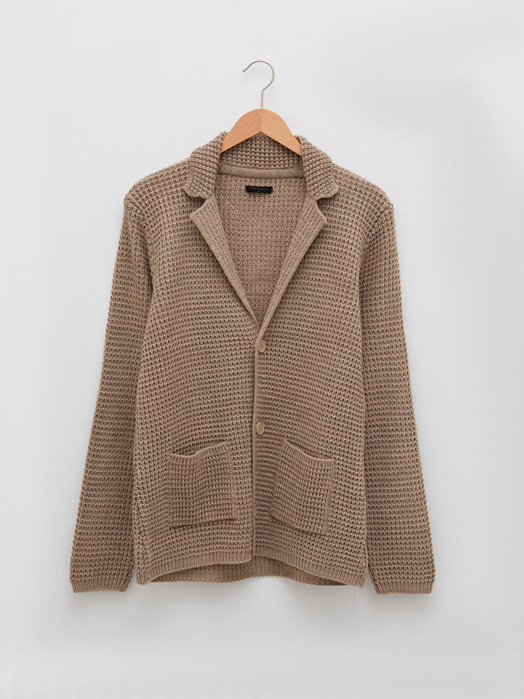 كارديجان تريكو بياقة شال رفيع للرجال-5