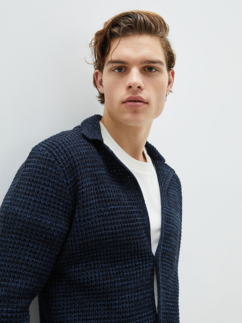 XSIDE Slim Fit Shawl Collar Men's Knitwear Cardigan -W1DP66Z8-JYM