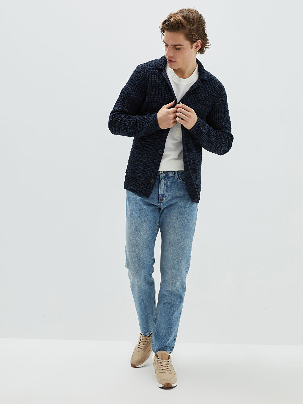 XSIDE Slim Fit Shawl Collar Men's Knitwear Cardigan -W1DP66Z8-JYM