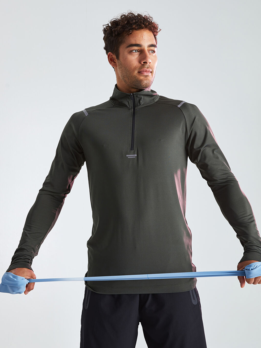 XSIDE ACTIVE Funnel Neck Long Sleeve Men's Sports T-Shirt -W1DP85Z8-QEG