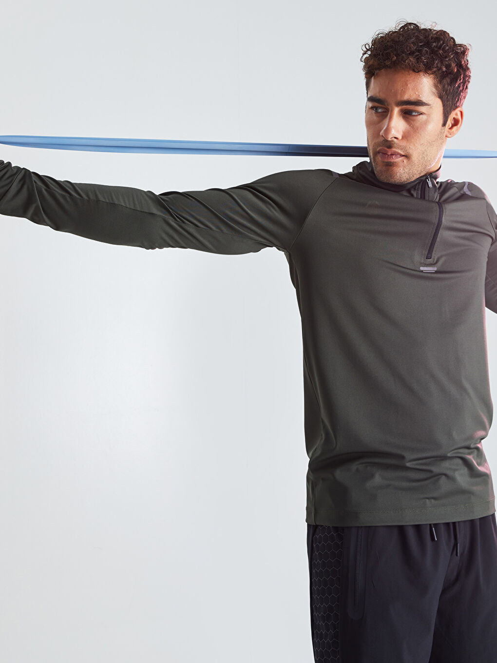 XSIDE ACTIVE Funnel Neck Long Sleeve Men's Sports T-Shirt -W1DP85Z8-QEG