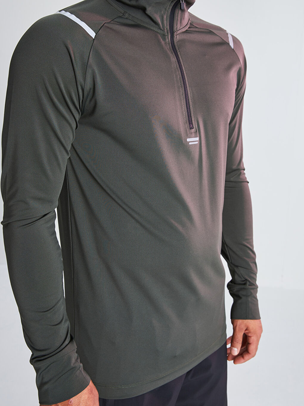 XSIDE ACTIVE Funnel Neck Long Sleeve Men's Sports T-Shirt -W1DP85Z8-QEG