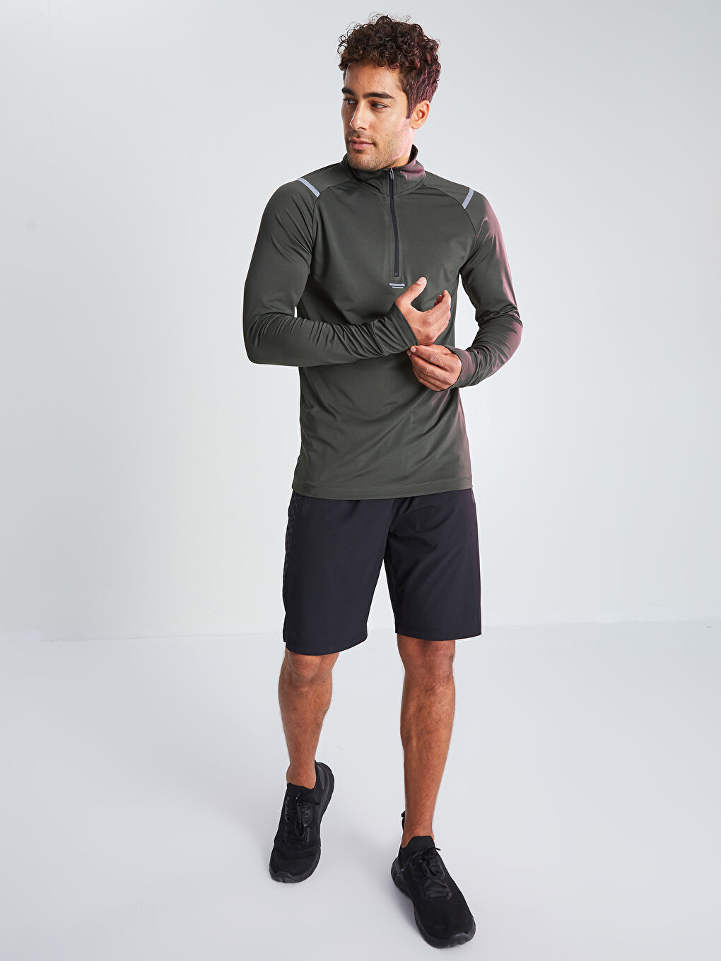 XSIDE ACTIVE Funnel Neck Long Sleeve Men's Sports T-Shirt -W1DP85Z8-QEG