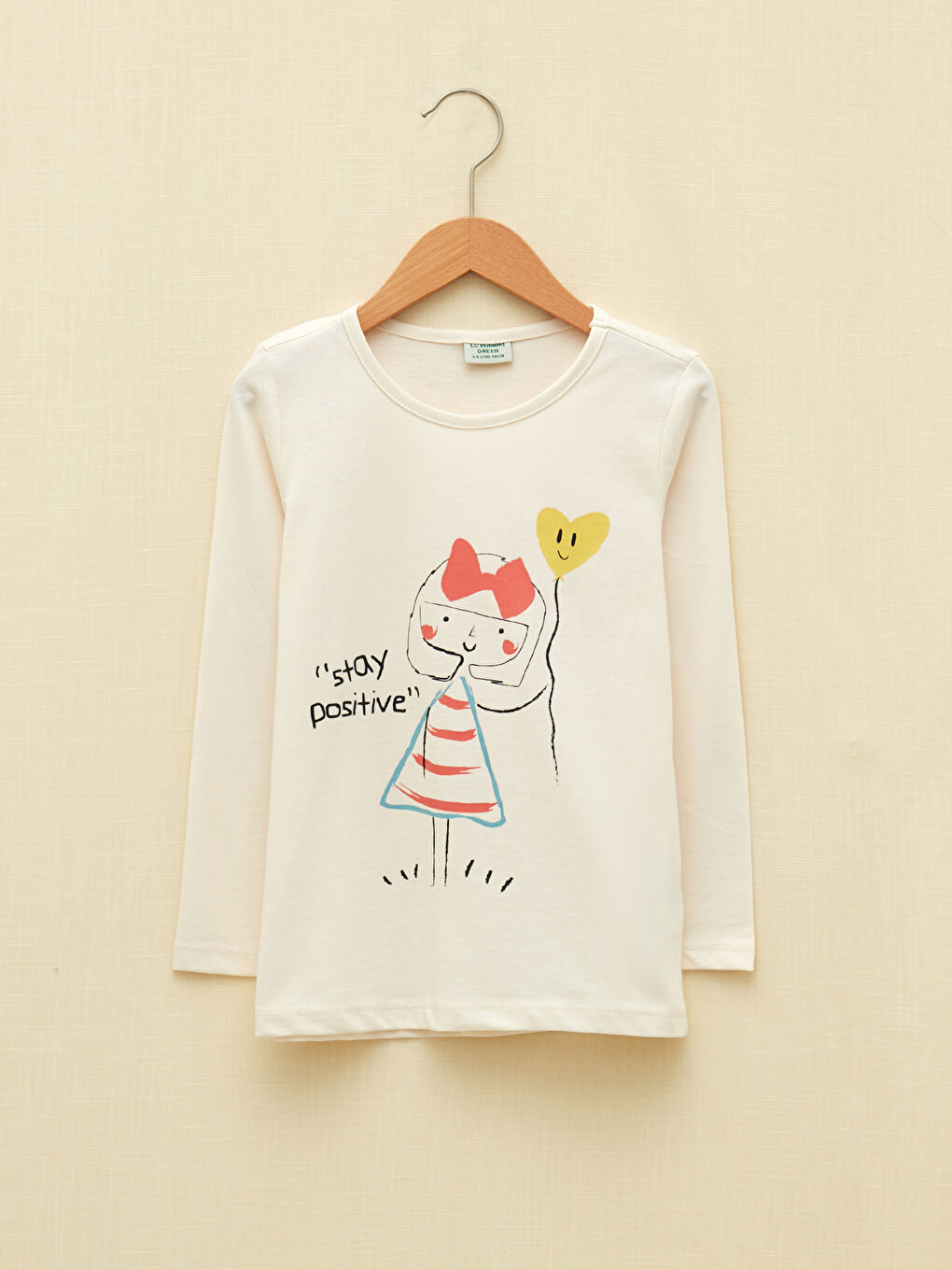 طقم بيجامة بناتي كم طويل ياقة دائرية مطبوع-1