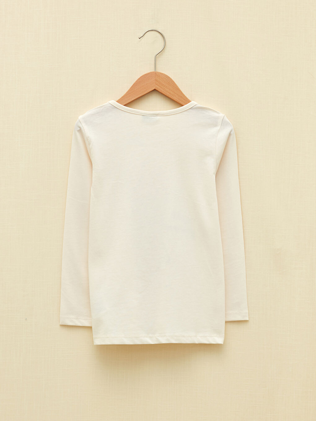 طقم بيجامة بناتي كم طويل ياقة دائرية مطبوع-3