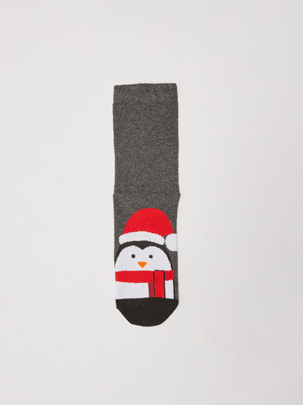 Gri Yılbaşı Temalı Kadın Soket Çorap-2