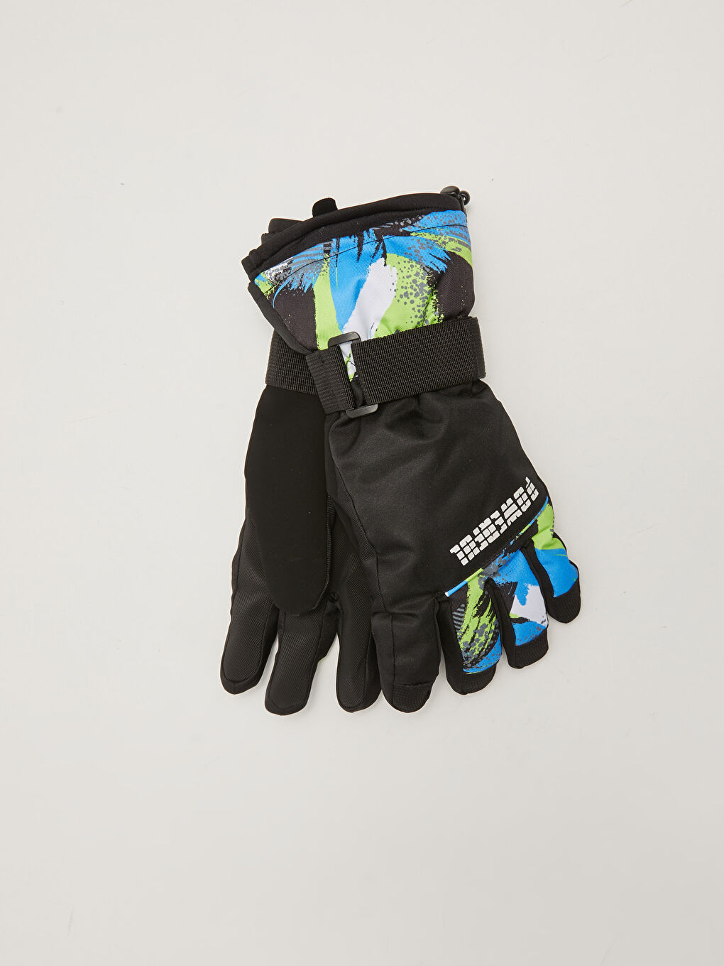 Siyah Yazı Baskılı Erkek Kar Eldiveni-3