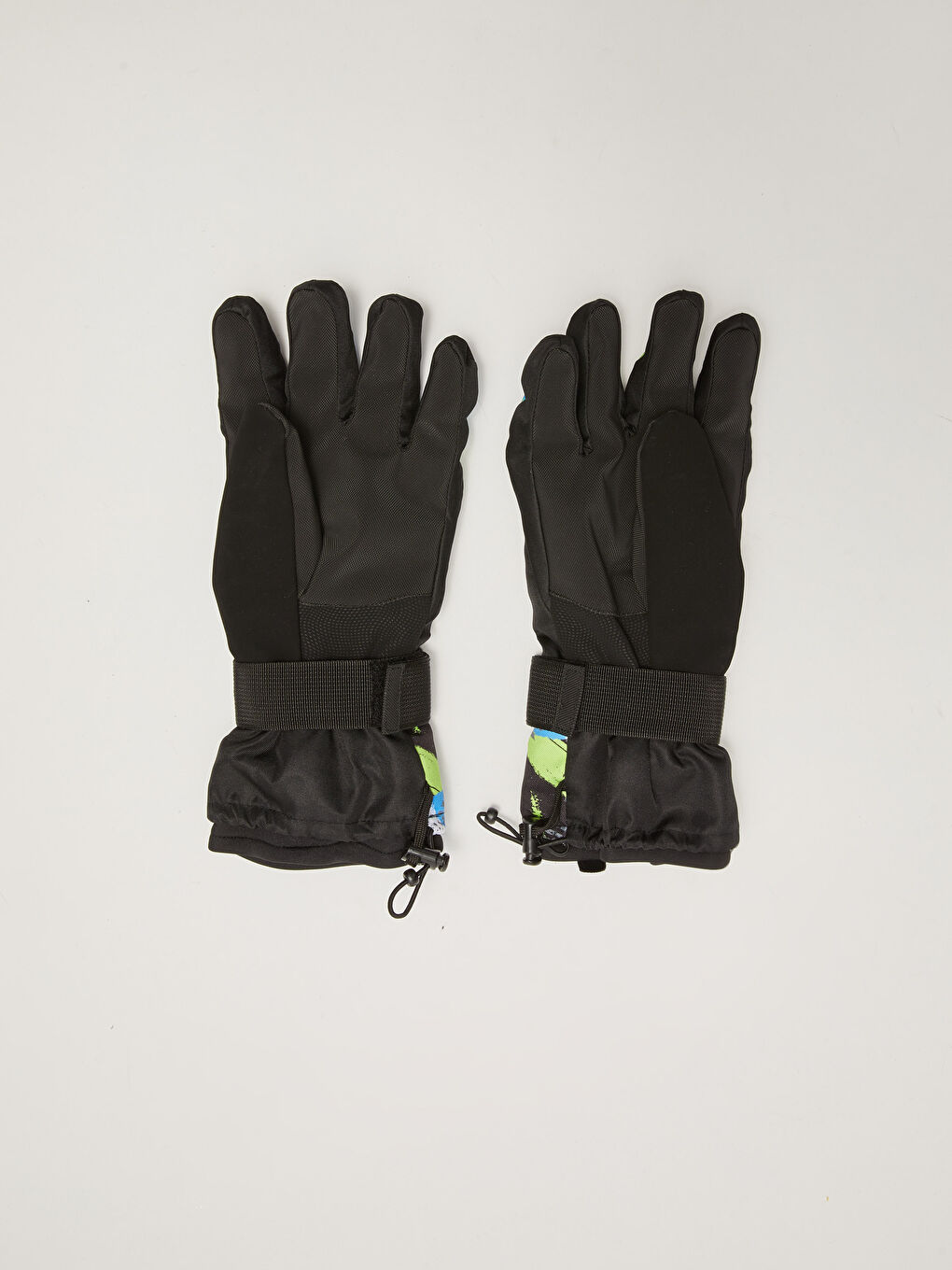 Siyah Yazı Baskılı Erkek Kar Eldiveni-4