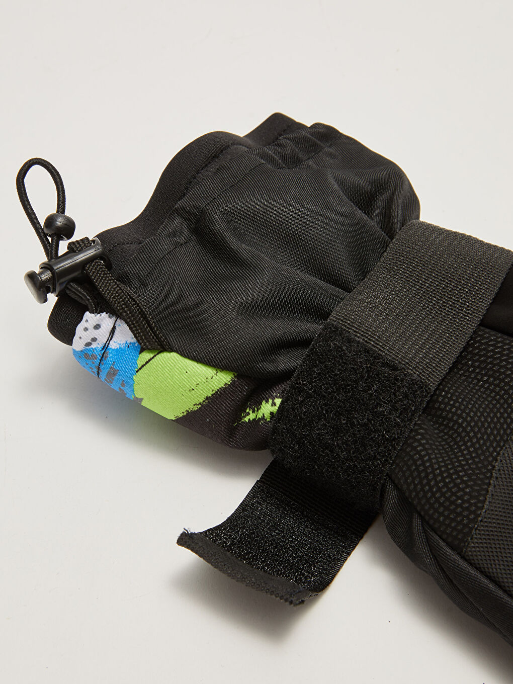 Siyah Yazı Baskılı Erkek Kar Eldiveni-5