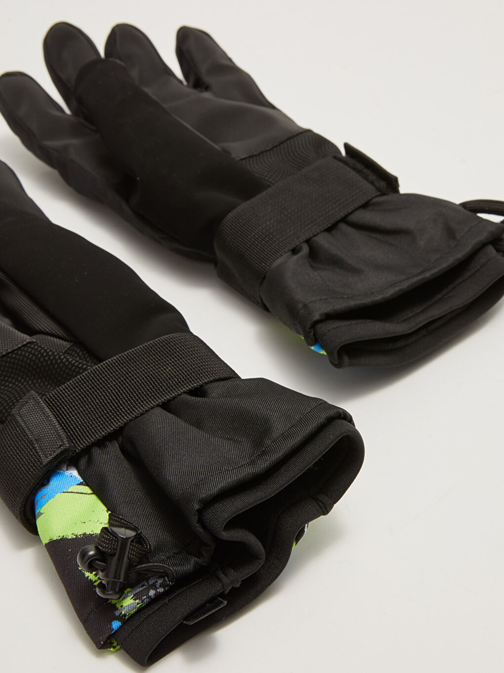 Siyah Yazı Baskılı Erkek Kar Eldiveni-6