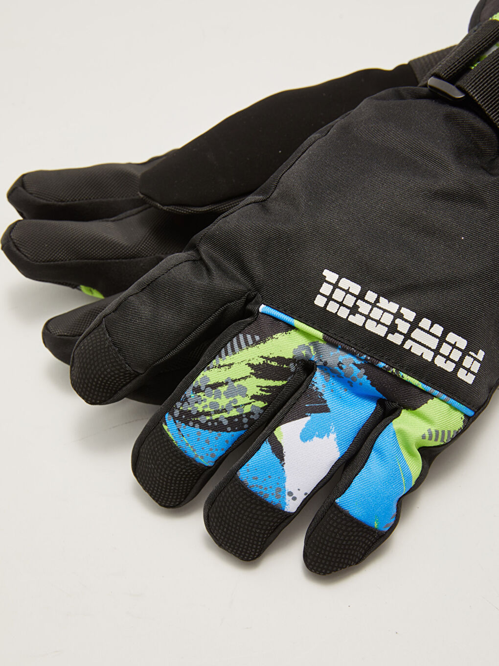 Siyah Yazı Baskılı Erkek Kar Eldiveni-7