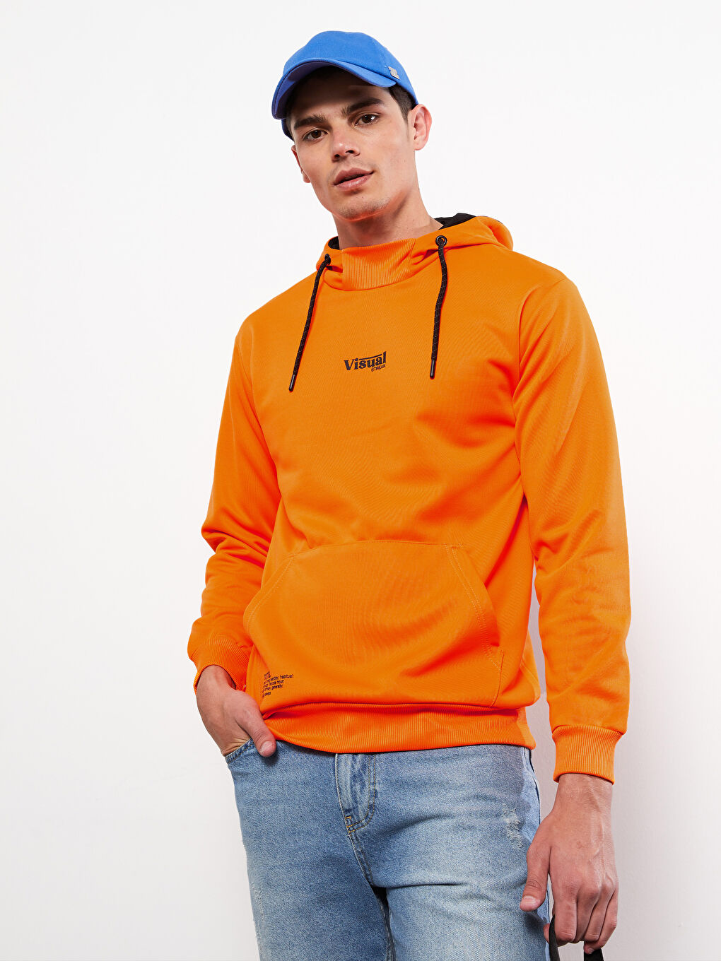 LCW Casual Turuncu Uzun Kollu Baskılı Erkek Hoodie - 1