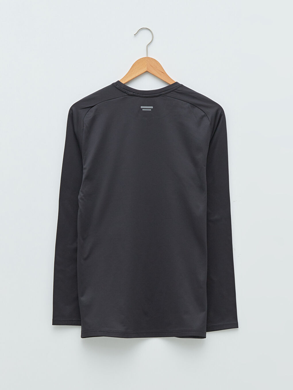 Siyah Bisiklet Yaka Uzun Kollu Erkek Spor Tişört-6