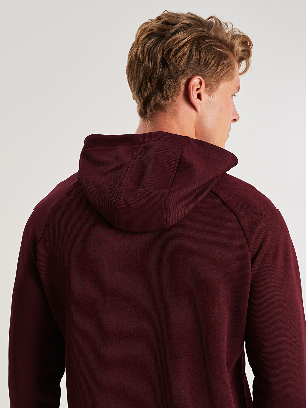 XSIDE ACTIVE Bordo Uzun Kollu Erkek Spor Hoodie - 4