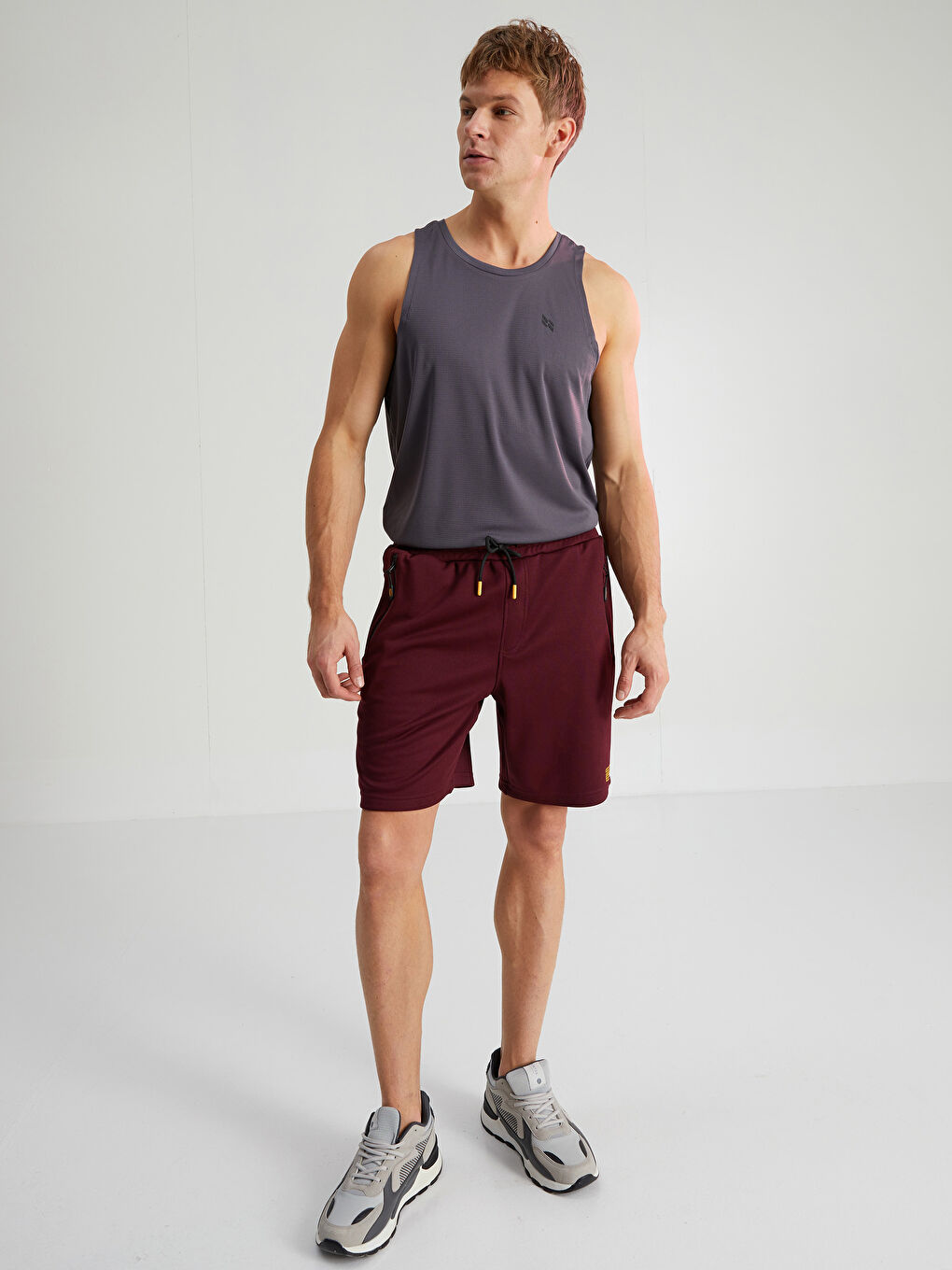 XSIDE ACTIVE Bordo Slim Fit Erkek Spor Şort - 1