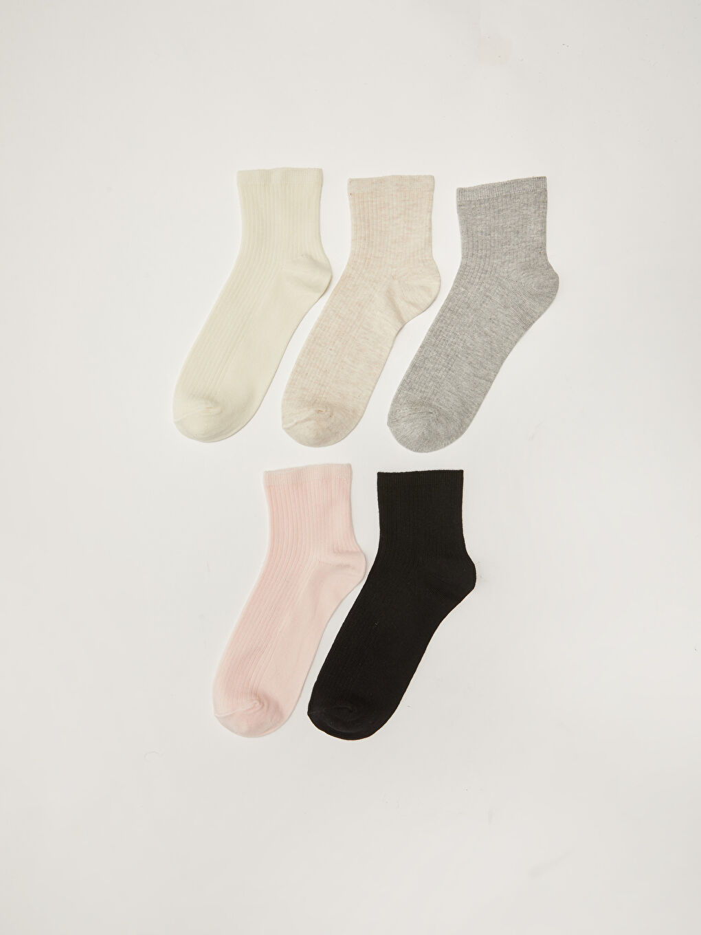 Women's Plain Ankle Socks 5 Pack-1